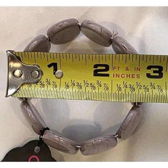 2.75 Inch Paparazzi Gray Marbled Bracelet Elastic Band With Tags Heavier Weight - Picture 5 of 6